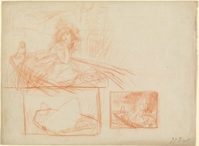 Töprengő lány sodródott egy csónakban. alkotó: James Tissot