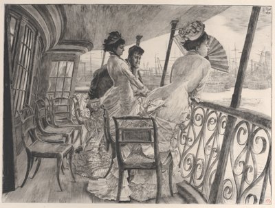 A galéria H.M.S. Kalkuttai emléktárgy egy bálról a La galerie du Calcutta fedélzetén..., 1876. alkotó: James Tissot