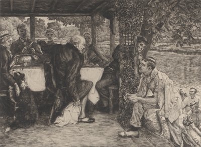 Példabeszéd a tékozló fiúról, IV. sz.: A hízott borjú, 1882. alkotó: James Tissot