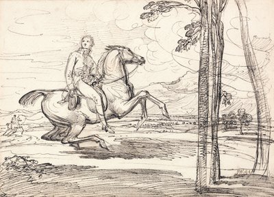 Lovas a tájban: Theophilus Levett rókavadászat a Wychnor Parkban" című képhez készült. alkotó: James Ward