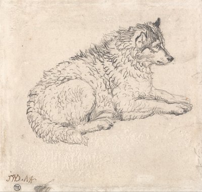 Sarkkutya, jobbra néző alkotó: James Ward