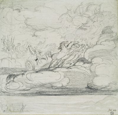 Elijah Casting Off His Mantle (grafit mosás) alkotó: James Ward