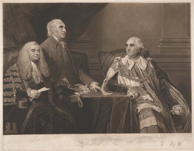 John Dunning, Ashburton 1. báró, Isaac Barre ezredes és William Petty, Shelburne 2. grófja, Lansdowne márki alkotó: James Ward