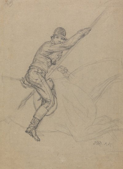 Sir Charles Blunt vadászik a vadkanra és menekül a tigris elől: tanulmány az 1815-ben készült négy Ward-festménysorozat egyikének tanulmányához alkotó: James Ward