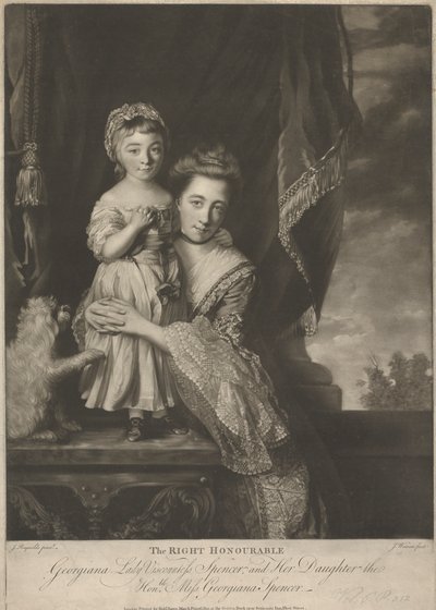 Margaret Georgiana Spencer, (sz. Poyntz), Spencer grófnő és lánya, Georgiana Cavendish (sz. Spencer), Devonshire hercegnője alkotó: James Watson