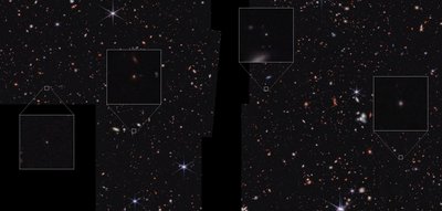 Galaxisok a CEERS-mezőben (NIRCam-felvétel) alkotó: James Webb Space Telescope (NASA)