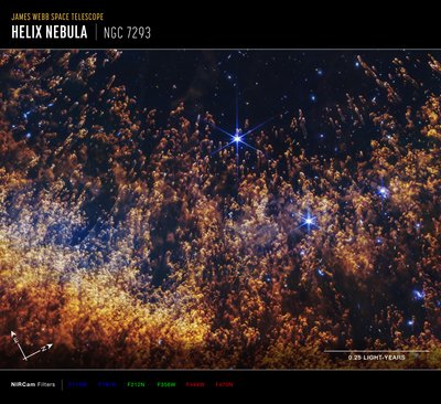 Helix-köd (NIRCam Compass felvétel) alkotó: James Webb Space Telescope (NASA)