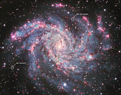 NGC 6946 (Kitt Peak National Observatory) alkotó: James Webb Space Telescope (NASA)