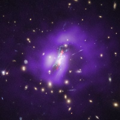 Phoenix-galaxishalmaz (Hubble, Chandra, VLA) alkotó: James Webb Space Telescope (NASA)