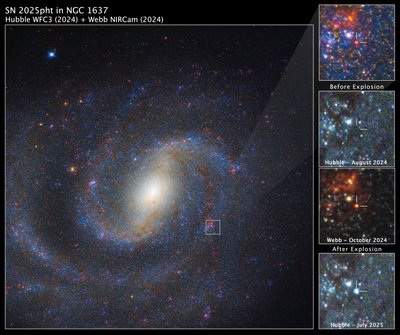 SN 2025pht az NGC 1637-ben alkotó: James Webb Space Telescope (NASA)
