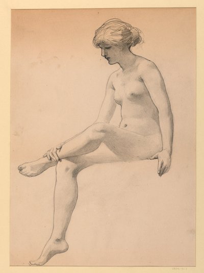 Ülő női akt alkotó: James Wells Champney