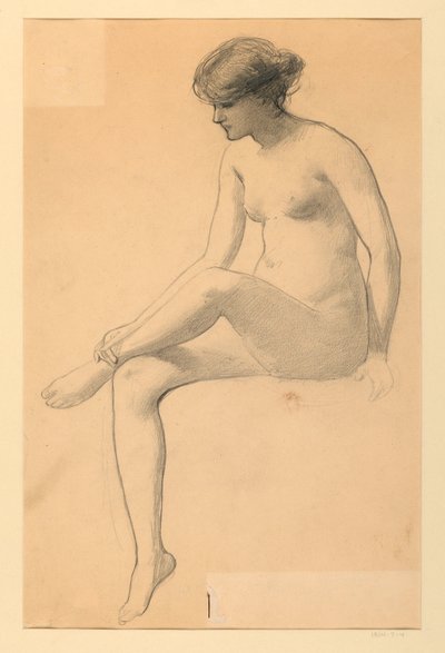 Ülő női akt alkotó: James Wells Champney
