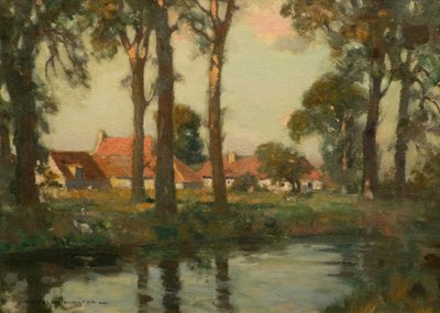 Melegvörös tetők (olaj a fedélzeten) alkotó: James Whitelaw Hamilton