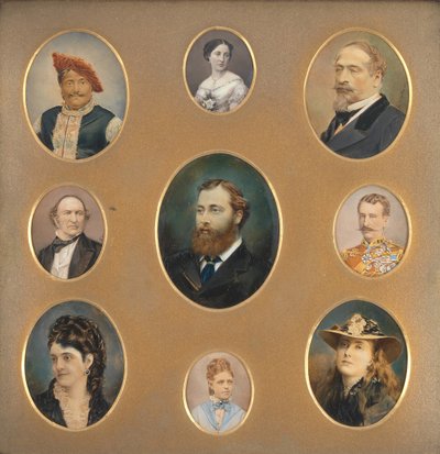 Kilenc portré eredeti paszpartuban, 1880-as évek. alkotó: James William Bailey