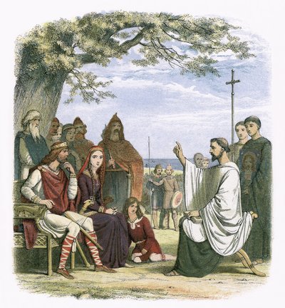Ágoston prédikál Ethelbert király előtt alkotó: James William Edmund Doyle