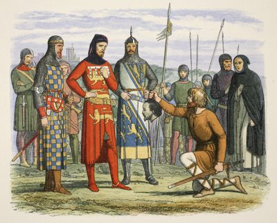 Gaveston fejét Lancaster grófjának mutatták be, A Chronicle of England BC 55-től AD 1485-ig, pub. London alkotó: James William Edmund Doyle