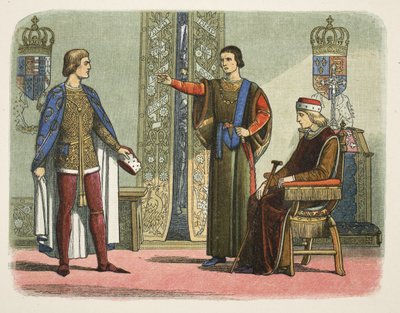 VI. Henrik és York és Somerset hercegei, 1450. szeptember, A Chronicle of England Kr.e. 55-től AD 1485-ig, pub. London alkotó: James William Edmund Doyle