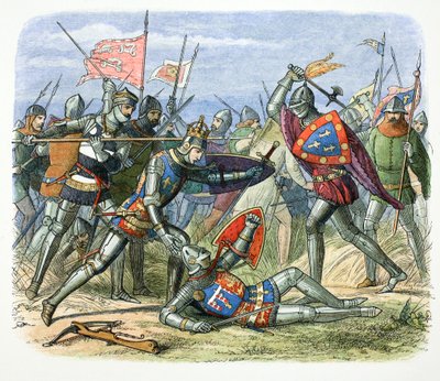 V. angol Henriket Alencon hercege megtámadta az agincourti csatában, 1415, 1864 alkotó: James William Edmund Doyle