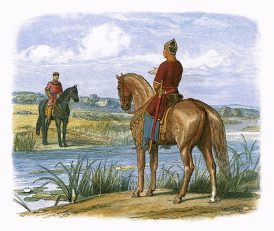 Henry és Stephen a Temze túloldalán tanácskoznak alkotó: James William Edmund Doyle