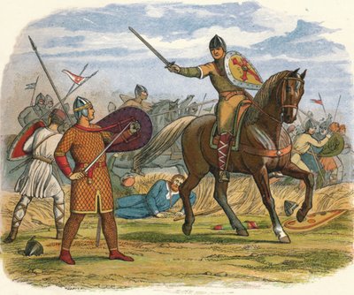 Robert fogságba esett Baudri hivatalnok által, 1106 1864 alkotó: James William Edmund Doyle
