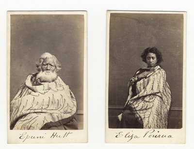 Epuni Hutt és Eliza Porirua, 1865 körül (albumnyomat) alkotó: James Wrigglesworth