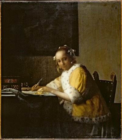 A Lady Writing ... (olaj, vászon) alkotó: Jan (1632-75) Vermeer