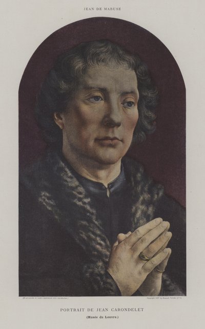 Jean Carondelet portréja (színes litó) alkotó: Jan (c.1472 c.1533) (after) Gossaert