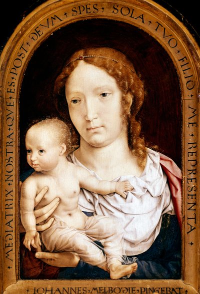 Szűz gyermekkel. Carondelet diptichon (olaj a panelen alkotó: Jan (c.1472 c.1533) Gossaert