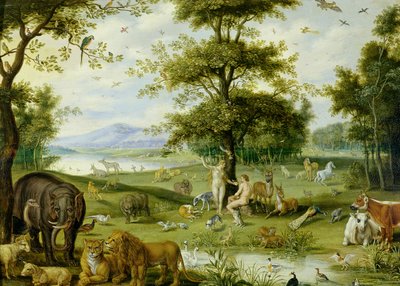 Ádám és Éva az Édenkertben, 1600 körül (olaj, tábla) alkotó: Jan (studio of) Brueghel