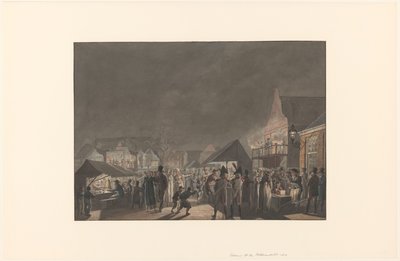 Vásár az amszterdami Botermarktban, 1810 alkotó: Jan Anthonie Langendijk Dzn