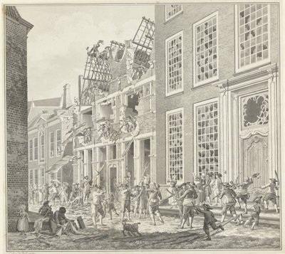 Lucas van Steveninck házának kifosztása, 1787 alkotó: Jan Arends (signed by artist)