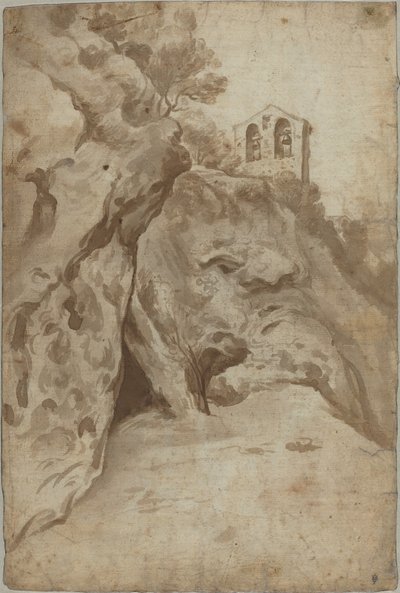Templomtorony egy dombon alkotó: Jan Asselijn