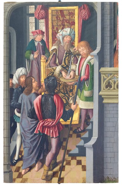 Krisztus Poncius Pilátussal szemben (festmény) alkotó: Jan Baegert
