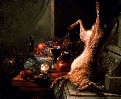 „Csendélet nyúlnyúlval”, 1680-as évek. alkotó: Jan Baptist van Moerkerke