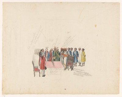 Kandy király követeinek fogadása, 1785 alkotó: Jan Brandes