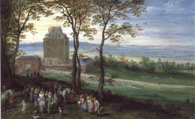 Albrecht főherceg és Izabella főherceg a mariemonti kastély előtt alkotó: Jan Brueghel the Elder
