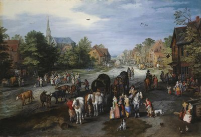 Kilátás Schelle falujára (Village street) alkotó: Jan Brueghel the Elder