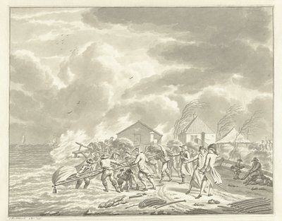 A Diemerzeedijk áradása Amszterdam mellett, 1776 alkotó: Jan Bulthuis (signed by artist)