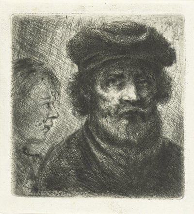 Fiatal férfi és szakállas férfi alkotó: Jan Chalon