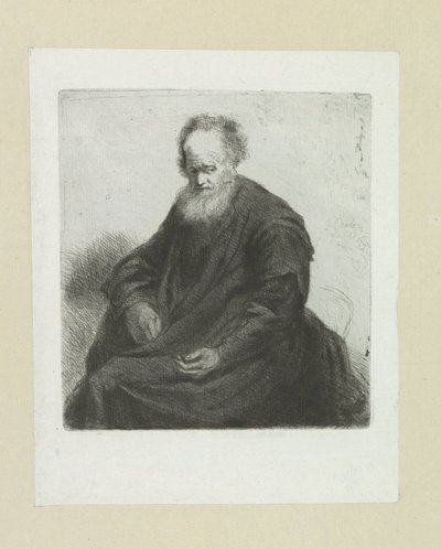 Zittende oude man met lange coat John Chalon rézkarcainak teljes munkája / Jean Chalon Complette des Eaux Fortes életműve (sorozat címe) alkotó: Jan Chalon