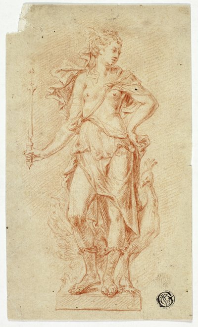 Juno szobra jogarral és pávával alkotó: Jan Claudius de Cock