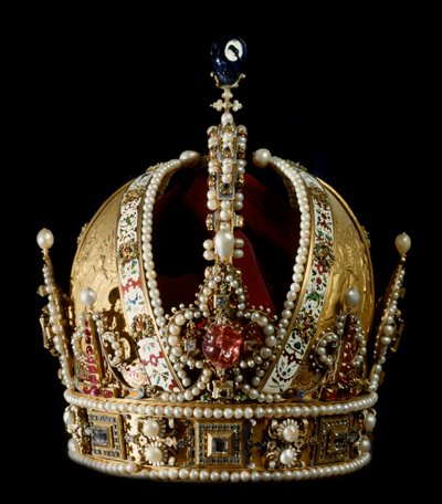 A Szent Birodalom császárának koronája II. Habsburg Rodolf (1552-1612). Jan Vermeyen (1559-1606) ötvösnek tulajdonítva 1602 Bécsi Kunsthistorisches Museum – A Római Birodalom császárának koronája, II. Habsurg Rudolf (1552-1612). Valószínűleg alkotó: Jan Cornelisz Vermeyen