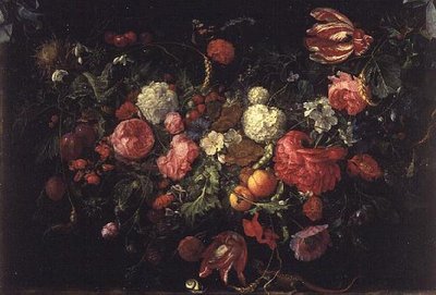 Virágok és gyümölcsök csendélete alkotó: Jan Davidsz de Heem