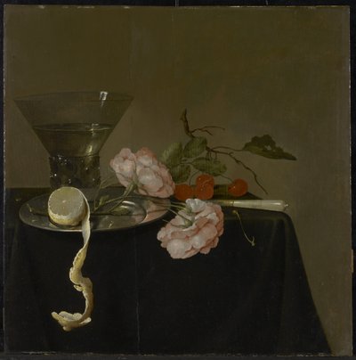 Csendélet ivópohárral, gyümölccsel és rózsákkal, 1632-34 körül alkotó: Jan Davidsz de Heem
