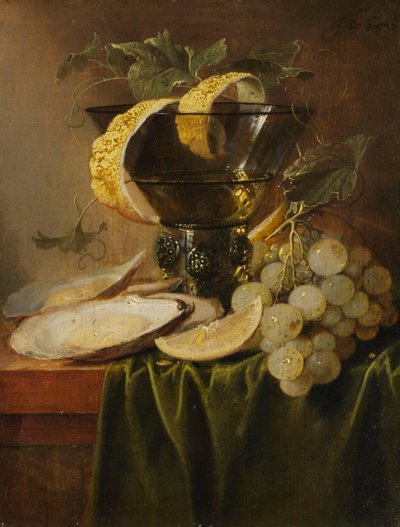 Csendélet üveggel és osztrigával, kb. 1640. alkotó: Jan Davidsz de Heem