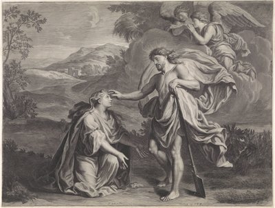 Krisztus kertészként jelenik meg Mária Magdolnának (Noli me tangere) alkotó: Jan Edelinck (possibly)
