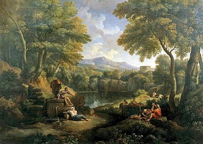 Táj figurákkal egy kútnál (olaj, vászon) alkotó: Jan Frans van Bloemen
