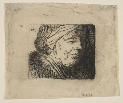Egy öregasszony feje, 1620-40. alkotó: Jan Georg van Vliet