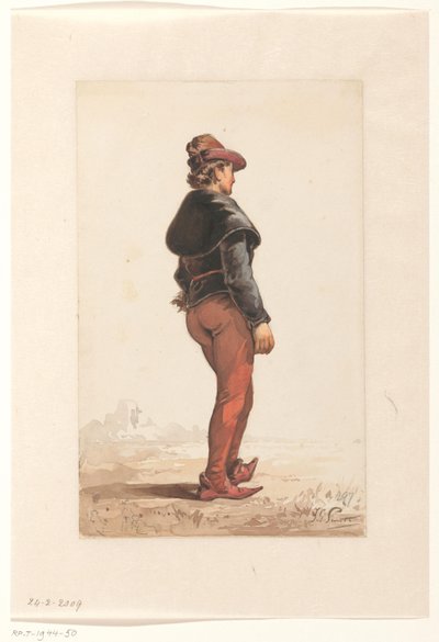 Álló lándzsa burgundi jelmezben, hátulról alkotó: Jan Gerard Smits