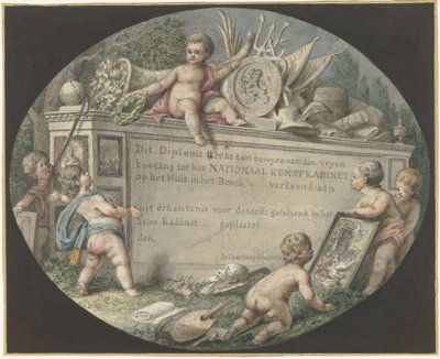 Belépőjegy tervezése a Huis ten Bosch Nemzeti Művészeti Kabinetébe alkotó: Jan Gerard Waldorp (possibly)